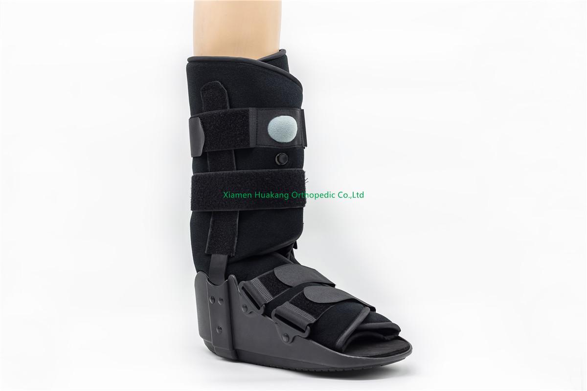 Pnematic walking boot with aluminum strips